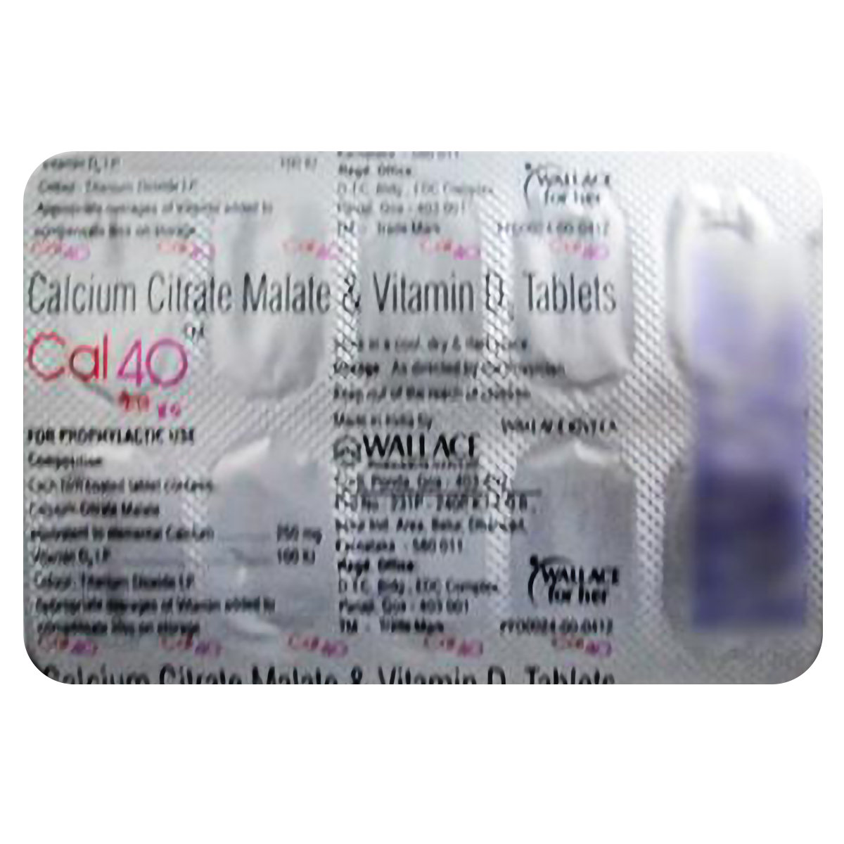 Cal 40 mg Tablet 10's, Pack of 10 IndiaS Cal 40 mg Tablet 10's, Pack of 10 IndiaS