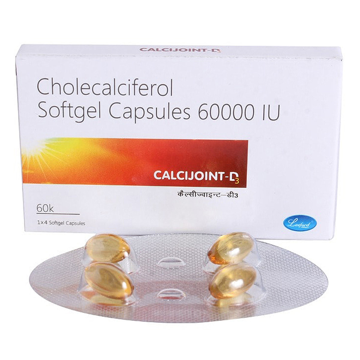 Calcijoint D3 60K Softgel Capsule 4's, Pack of 4 Calcijoint D3 60K Softgel Capsule 4's, Pack of 4