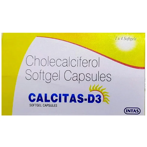Calcitas-D3 Softgel Capsule 4's, Pack of 4