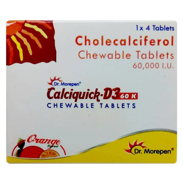 Calciquick-D3 60K Tablet 4's, Pack of 4
