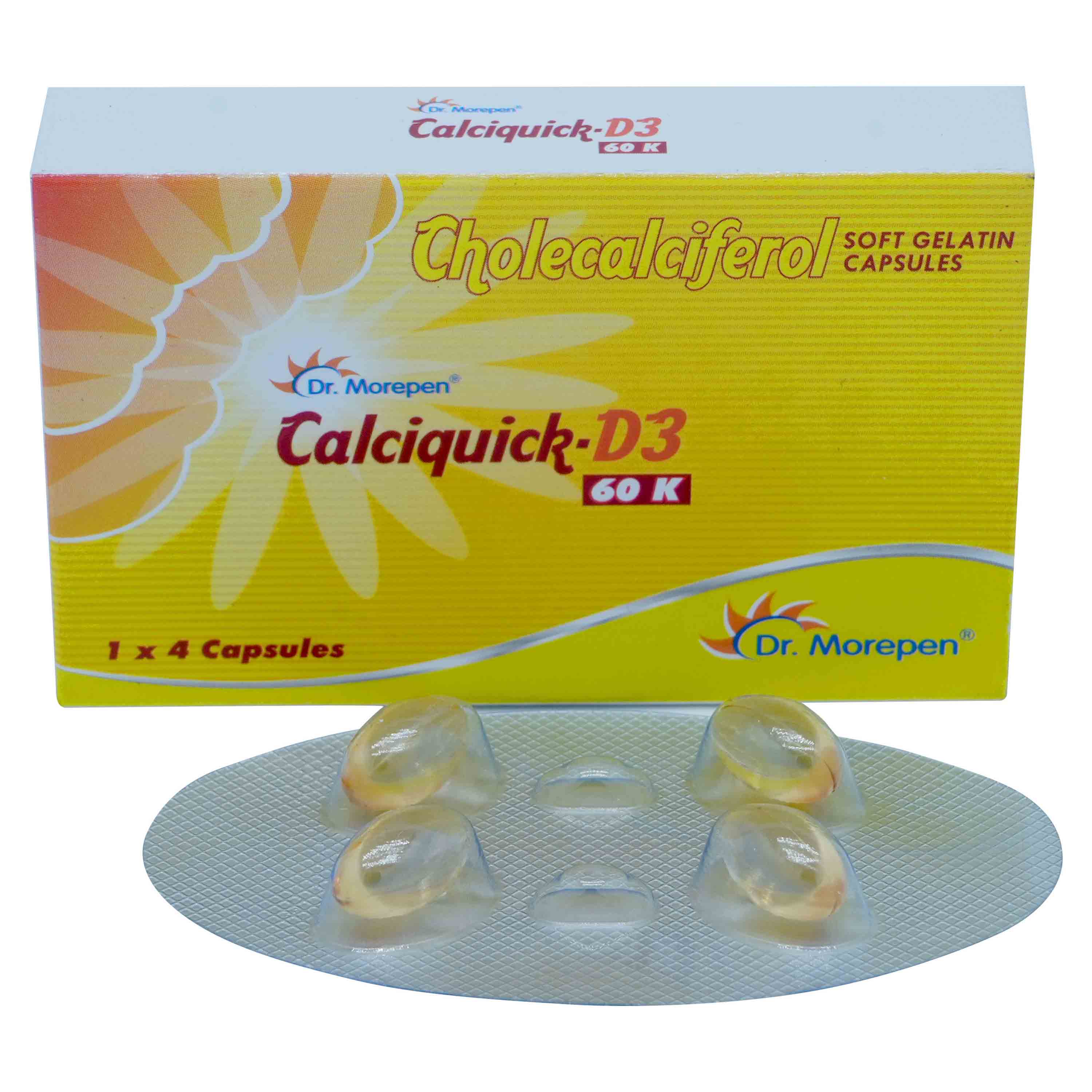Calciquick-D3 60K Tablet 4's, Pack of 4 Calciquick-D3 60K Tablet 4's, Pack of 4