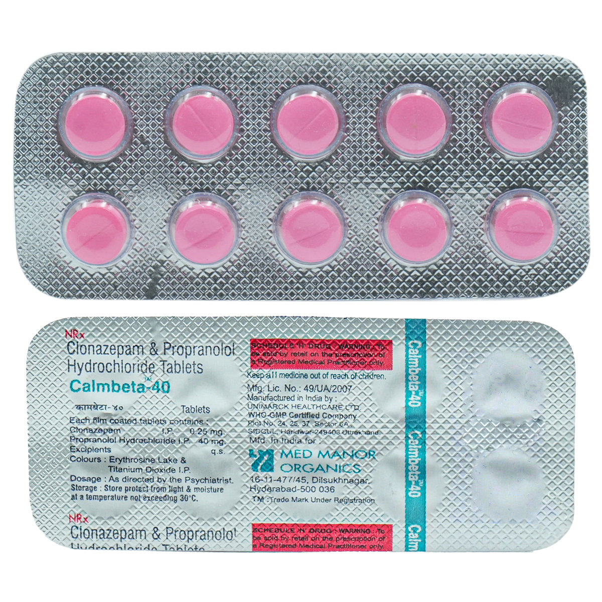 Calmbeta-40 Tablet, Pack of 10 TabletS Calmbeta-40 Tablet, Pack of 10 TabletS