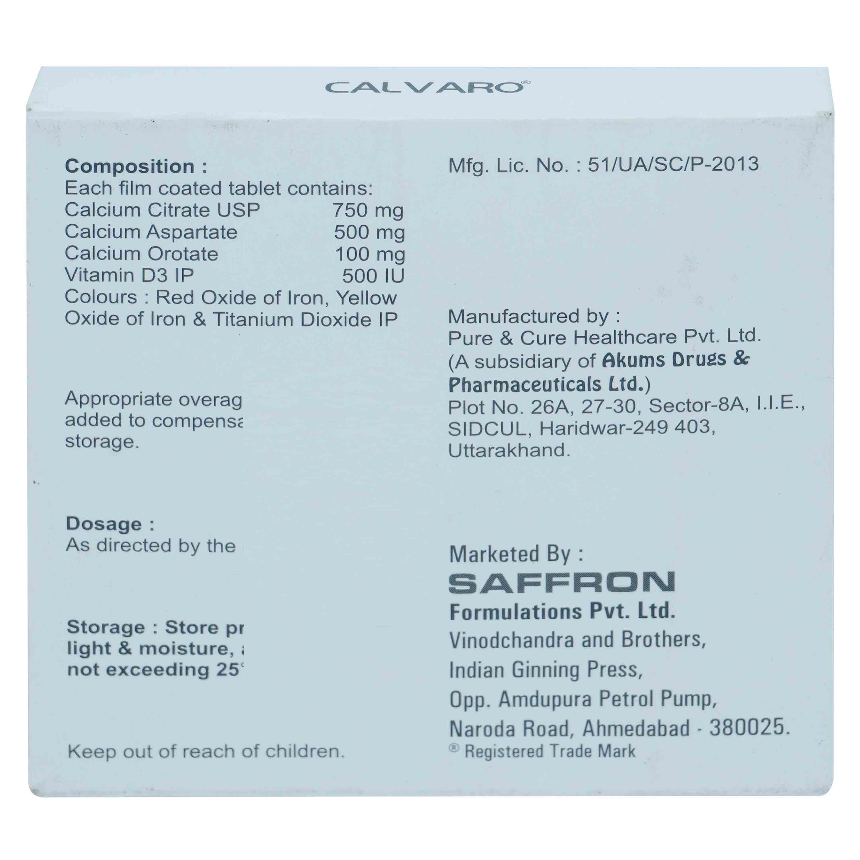 Calvaro Tablet 15's, Pack of 15 TabletS Calvaro Tablet 15's, Pack of 15 TabletS