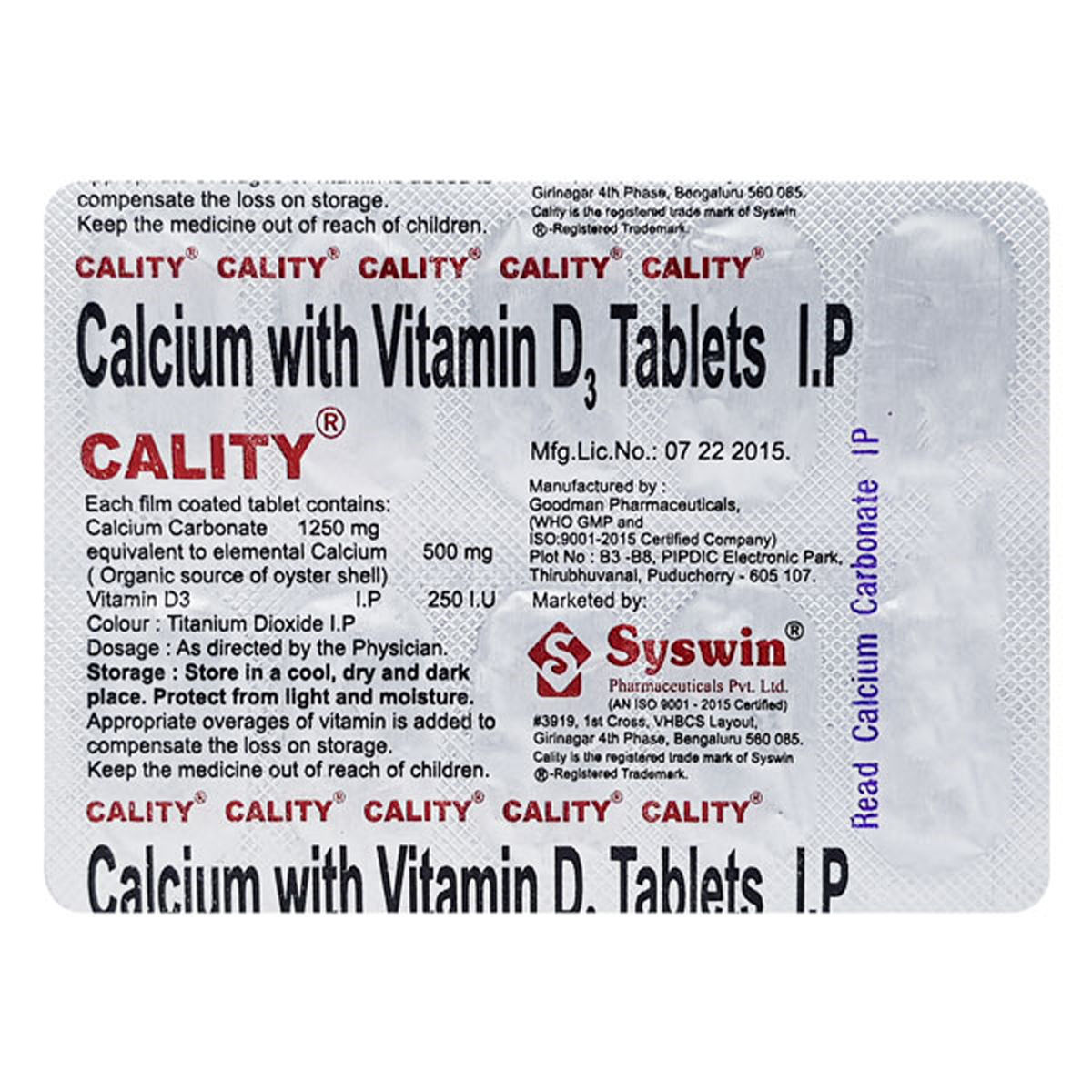 Buy Cality Tab 10'S Online