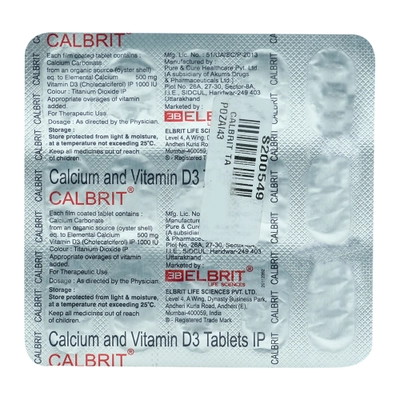 Calbrit Tablet 15's, Pack of 15 TabletS