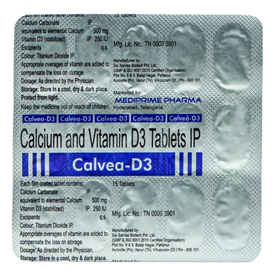 Calvea-D3 Tablet 15's, Pack of 15 TabletS