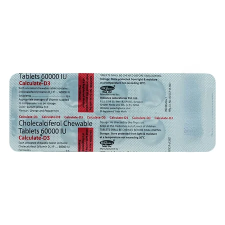 Calculate-D3 Sugar Free Orange & Mint Chewable Tablet 8's