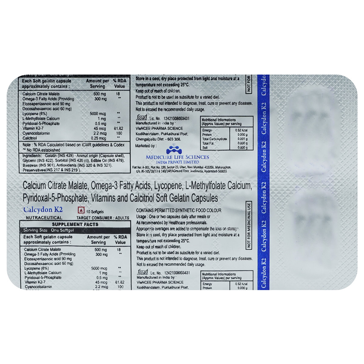 Buy Calcydon K2 Tablet | 19 Minutes Delivery | Apollo Pharmacy