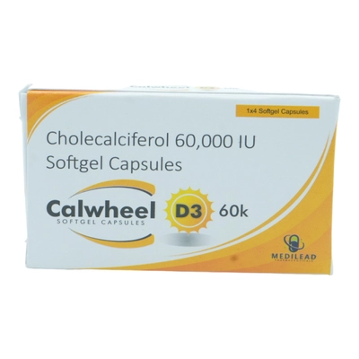 Calwheel D3 60K Softgel Capsule 4's, Pack of 4 CAPSULES