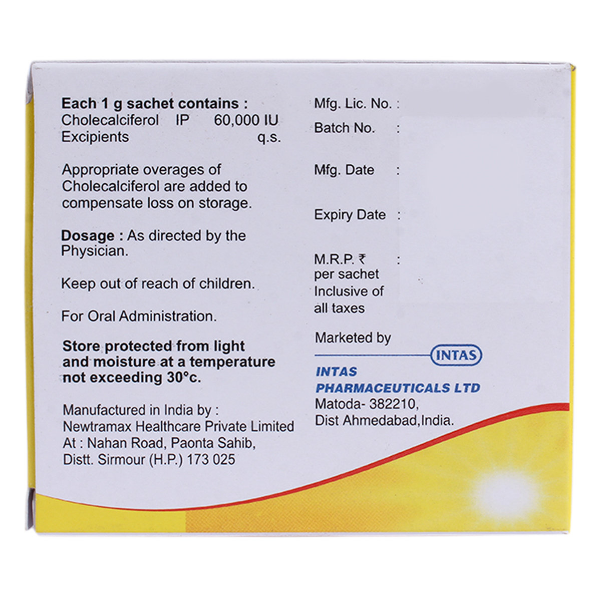 Calcitas-D3 60K Granules 1 gm, Pack of 1 Calcitas-D3 60K Granules 1 gm, Pack of 1