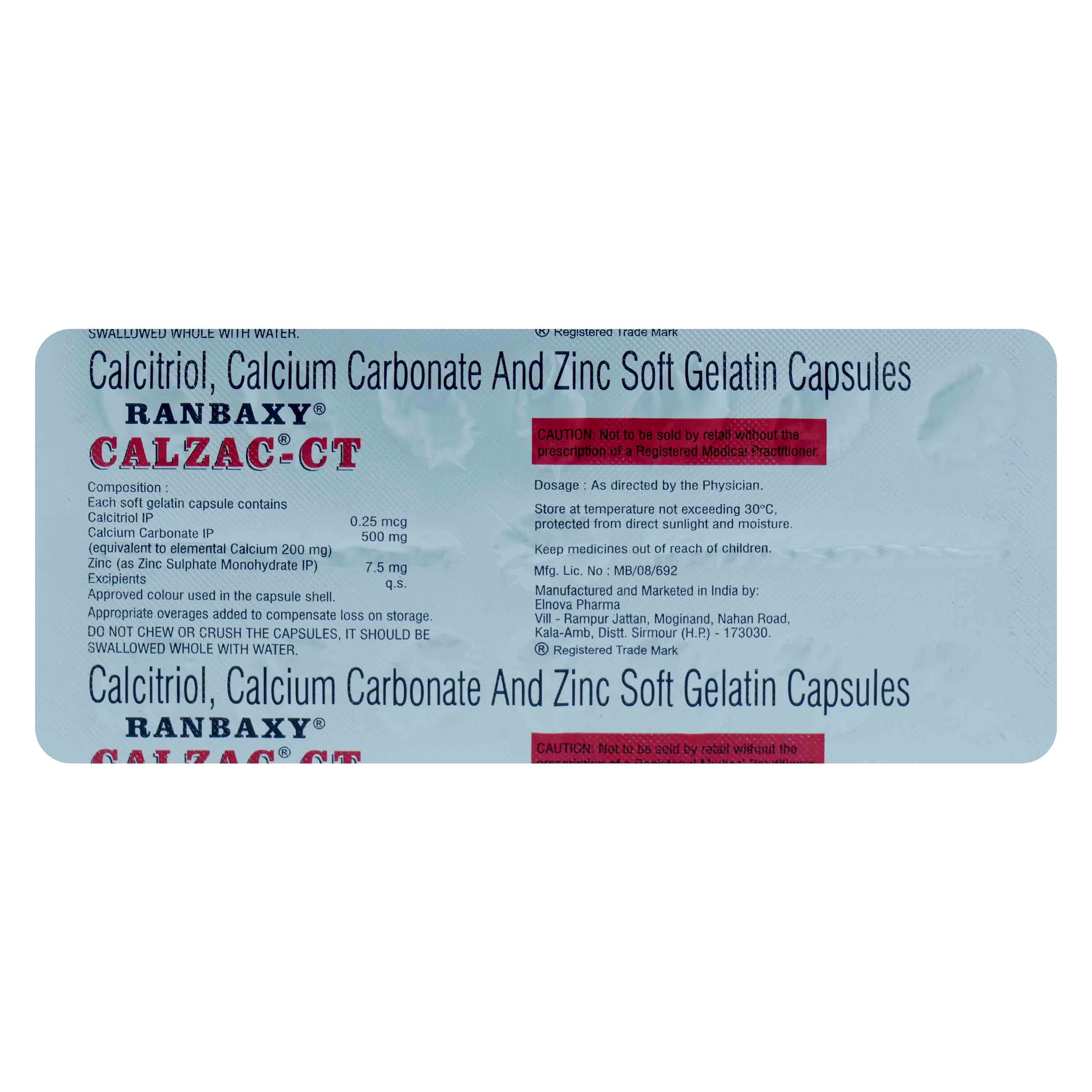 Calzac-CT Softgel Capsule 15's, Pack of 15 CapsuleS Calzac-CT Softgel Capsule 15's, Pack of 15 CapsuleS