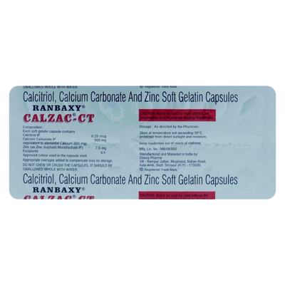 Calzac-CT Capsule 15's, Pack of 15 CapsuleS