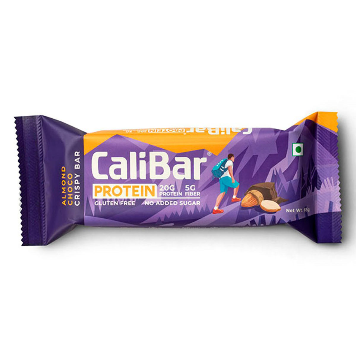 Buy Calibar Protein Almond Choco Crispy Bar, 65 gm Online