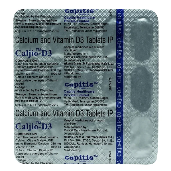Caljio-D3 Tablet 15's, Pack of 15