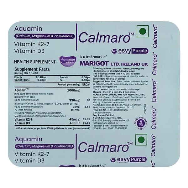 Calmaro Tablet 15's, Pack of 15