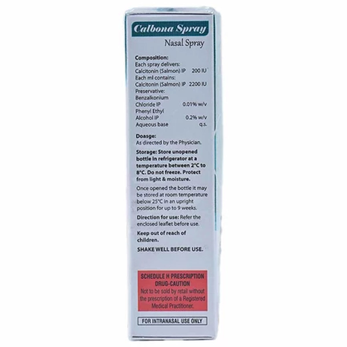 Calbona Nasal Spray 60 mdi, Pack of 1 Spray Calbona Nasal Spray 60 mdi, Pack of 1 Spray