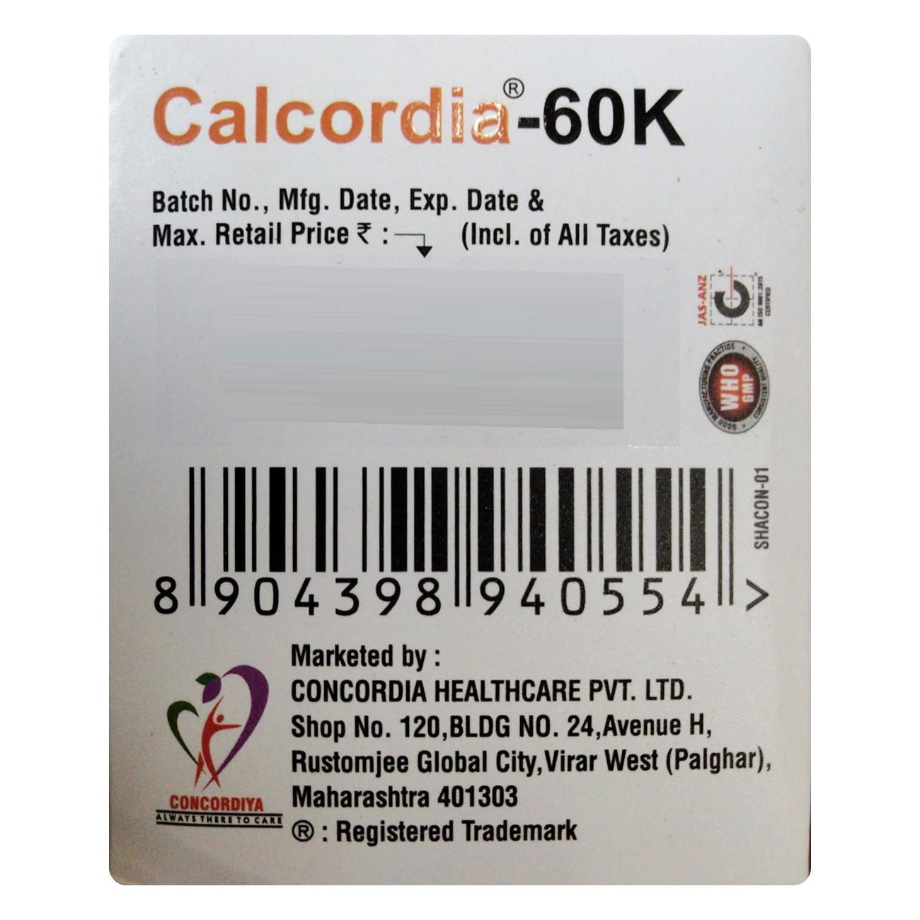 Calcordia-60K Sugar Free Orange Flavour Chewable Tablet 4's, Pack of 4 Calcordia-60K Sugar Free Orange Flavour Chewable Tablet 4's, Pack of 4