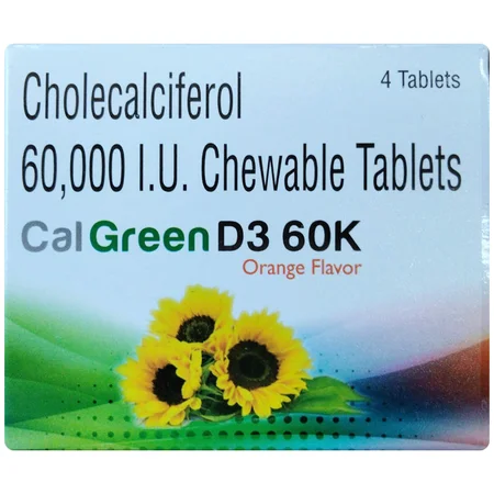 Calgreen D3 60K Orange Flavour Tablet 4's