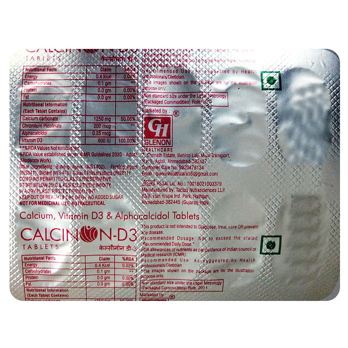 Buy Calcinon-D3 Tablet 10's Online