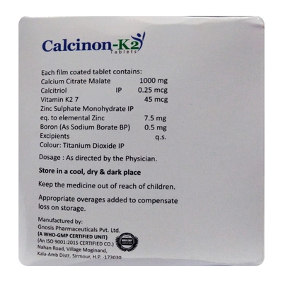 Calcinon-K2 Tablet 10's, Pack of 10 TABLETS