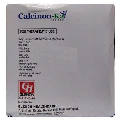 Calcinon-K2 Tablet 10's, Pack of 10 TABLETS