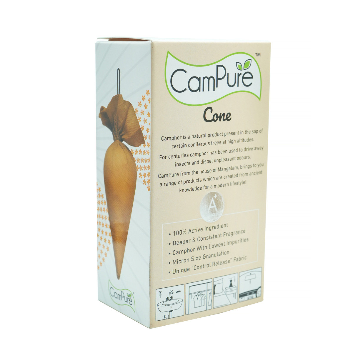 Campure Cone 100% Organic Camphor Original, 60 gm, Pack of 1 Campure Cone 100% Organic Camphor Original, 60 gm, Pack of 1