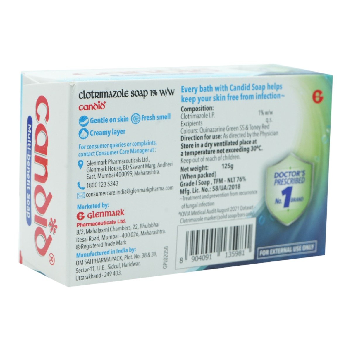 Candid New Multi-Benefit Soap 125 gm|For Fungal Infections|Skin Itching & Redness, Pack of 1 Soap Candid New Multi-Benefit Soap 125 gm|For Fungal Infections|Skin Itching & Redness, Pack of 1 Soap