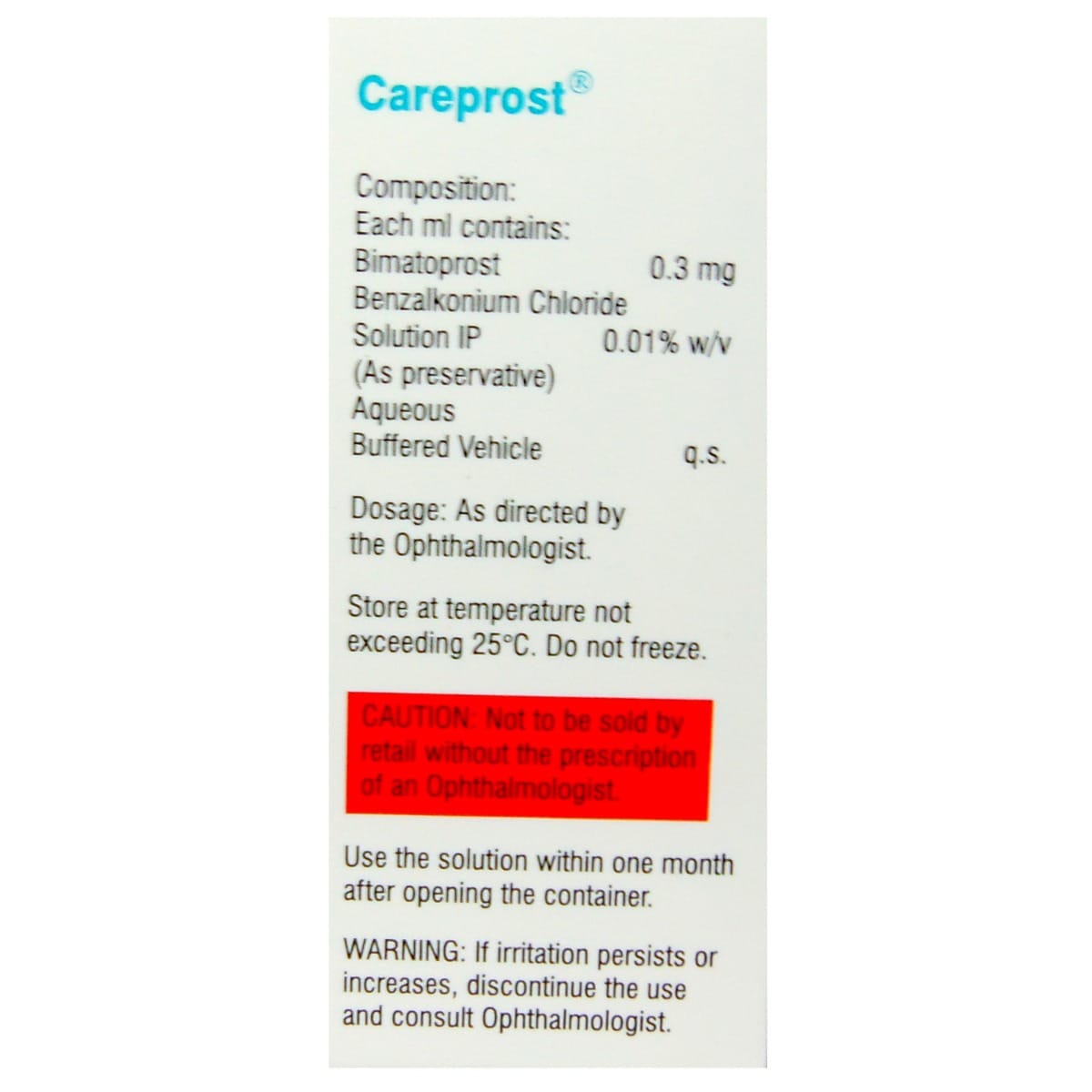 Careprost Eye Drops 3 ml, Pack of 1 EYE DROPS Careprost Eye Drops 3 ml, Pack of 1 EYE DROPS