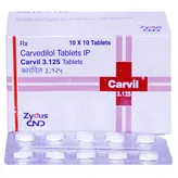 Carvil 3.125 Tablet 10's, Pack of 10 TABLETS