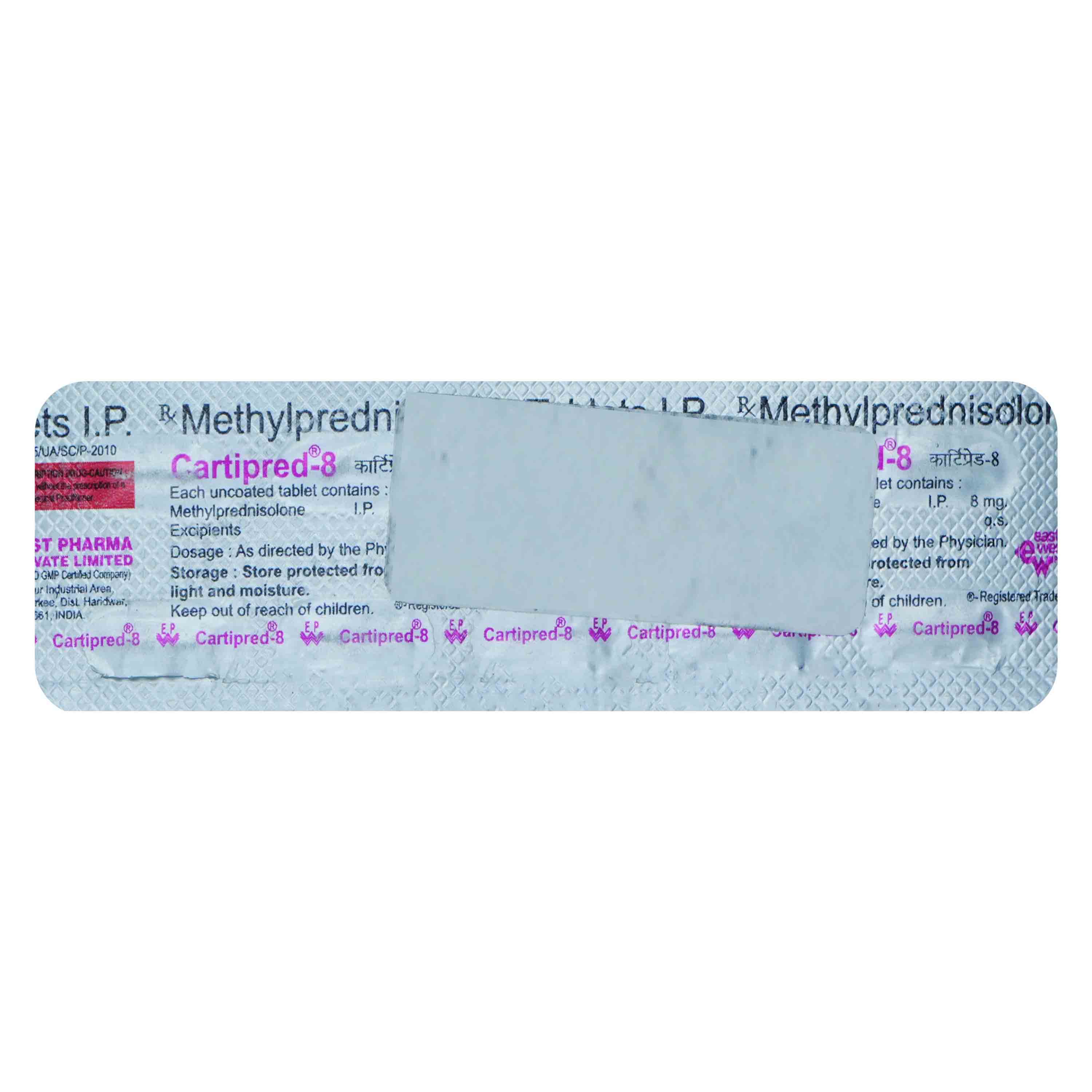 Cartipred 8 Tablet 10's, Pack of 10 TabletS Cartipred 8 Tablet 10's, Pack of 10 TabletS