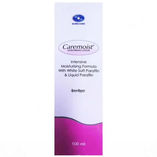 Caremoist Moisturising Lotion 100 ml | White Soft Paraffin &amp; Liquid Paraffin | Hydrates Skin Dryness | Makes Skin Soft &amp; Supple, Pack of 1