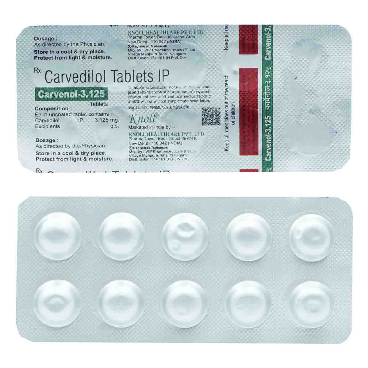 Buy Carvenol 3.125 mg Tablet 10's Online