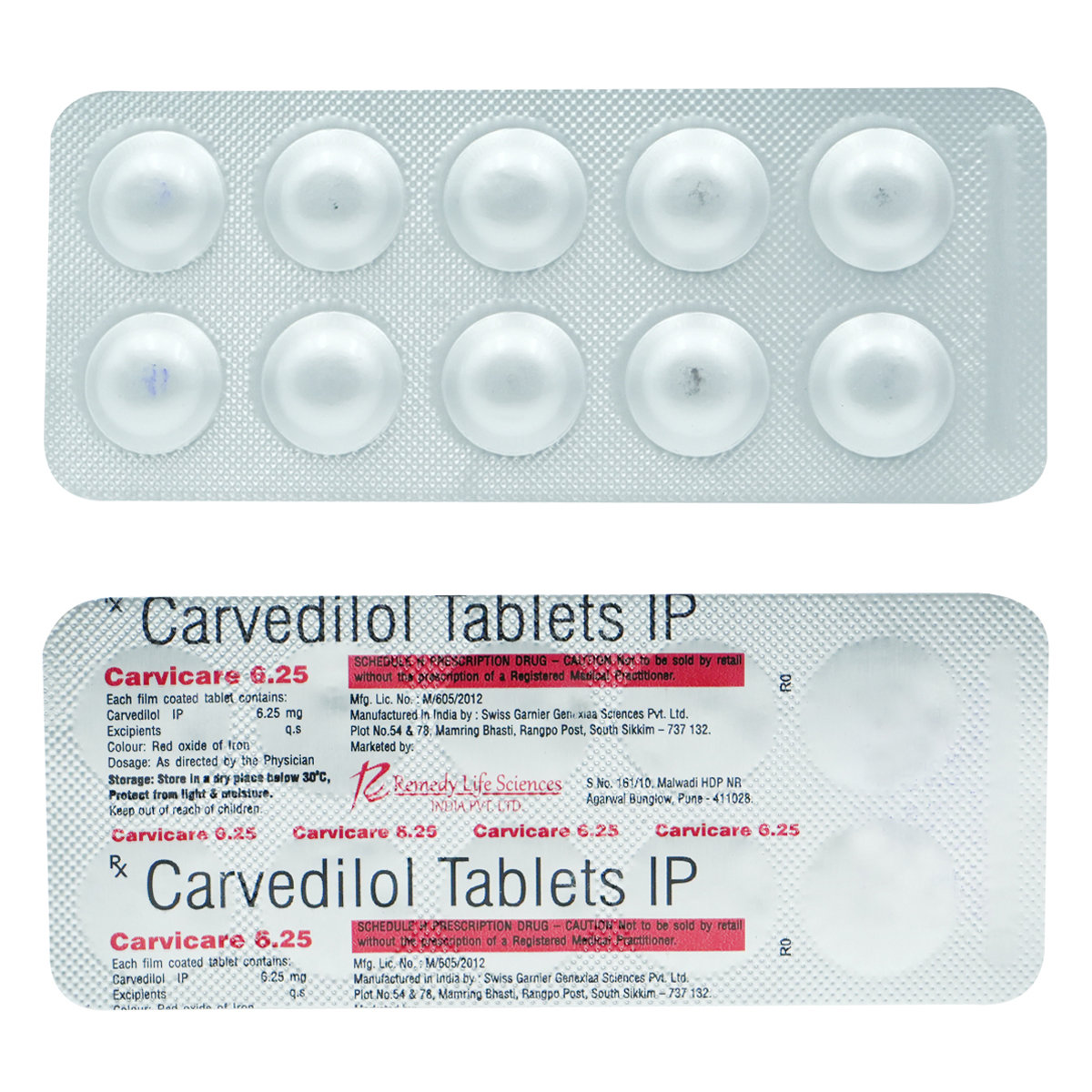 Carvicare 6.25 Tablet 10's, Pack of 10 TabletS Carvicare 6.25 Tablet 10's, Pack of 10 TabletS