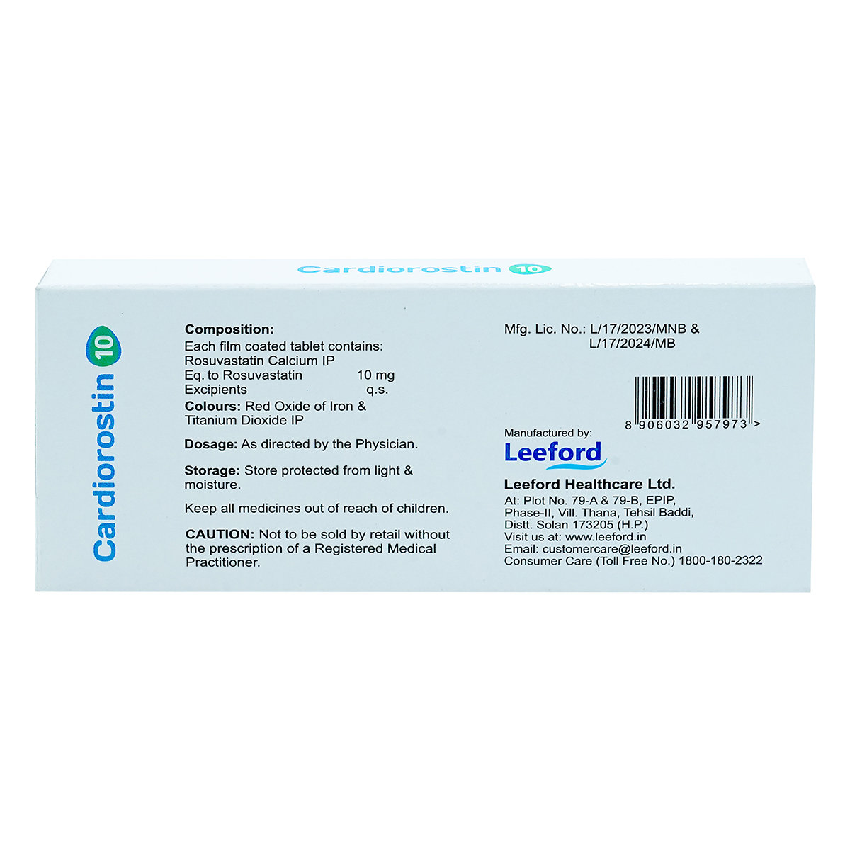 Cardiorostin 10 mg Tablet 10's, Pack of 10 TABLETS Cardiorostin 10 mg Tablet 10's, Pack of 10 TABLETS