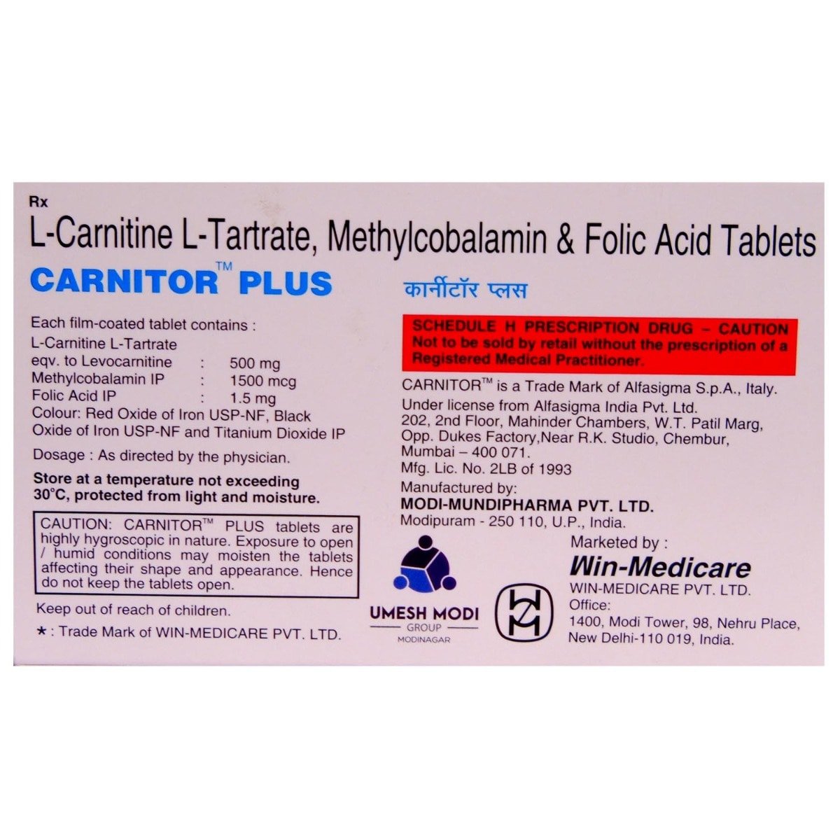 Carnitor Plus Tablet 10's, Pack of 10 TABLETS Carnitor Plus Tablet 10's, Pack of 10 TABLETS