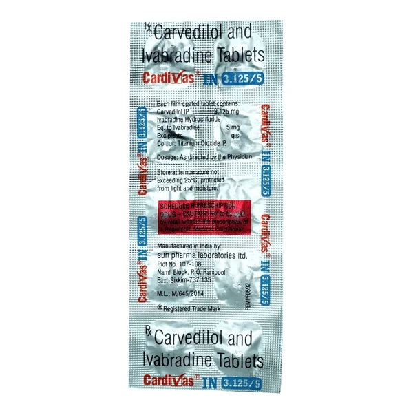 Cardivas IN 3.125 mg/5 mg Tablet 10's