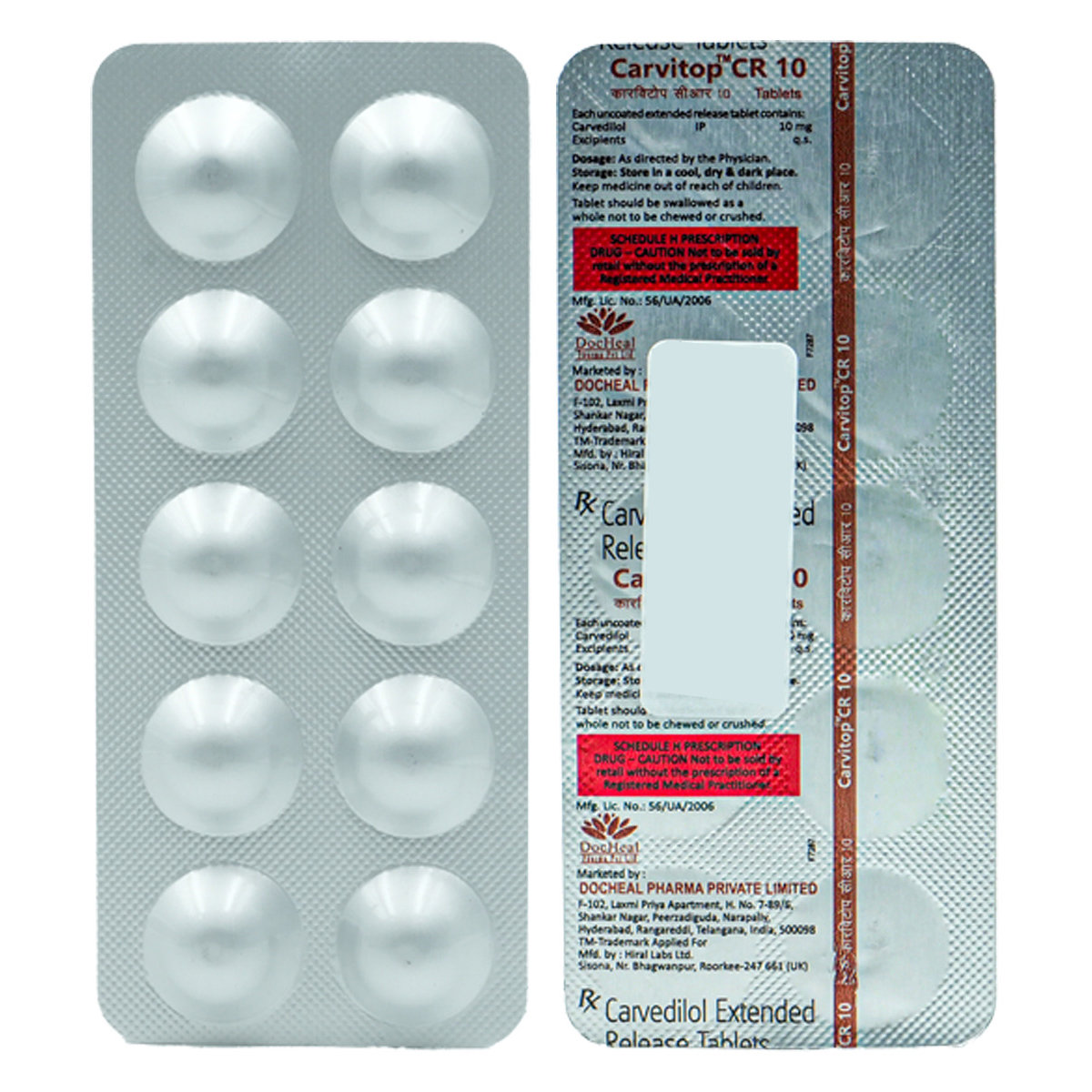 Carvitop CR 10 Tablet 10's, Pack of 10 TABLETS Carvitop CR 10 Tablet 10's, Pack of 10 TABLETS