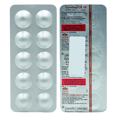 Carvitop CR 10 Tablet 10's, Pack of 10 TABLETS