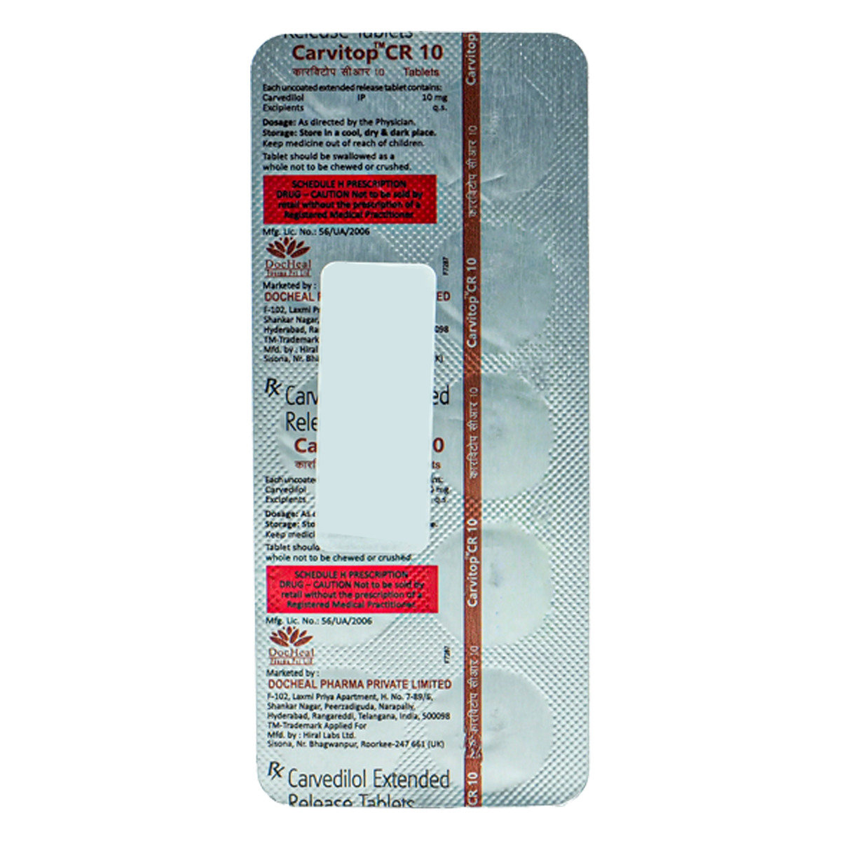 Carvitop CR 10 Tablet 10's, Pack of 10 TABLETS Carvitop CR 10 Tablet 10's, Pack of 10 TABLETS
