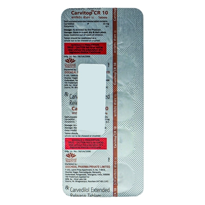 Carvitop CR 10 Tablet 10's, Pack of 10 TABLETS