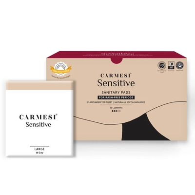 Carmesi Sensitive Sanitary Pads Large, 30 Count, Pack of 1