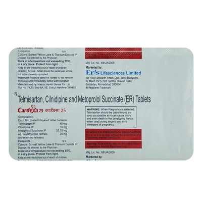 Cardexa 25 Tablet 10's, Pack of 10 TABLETS