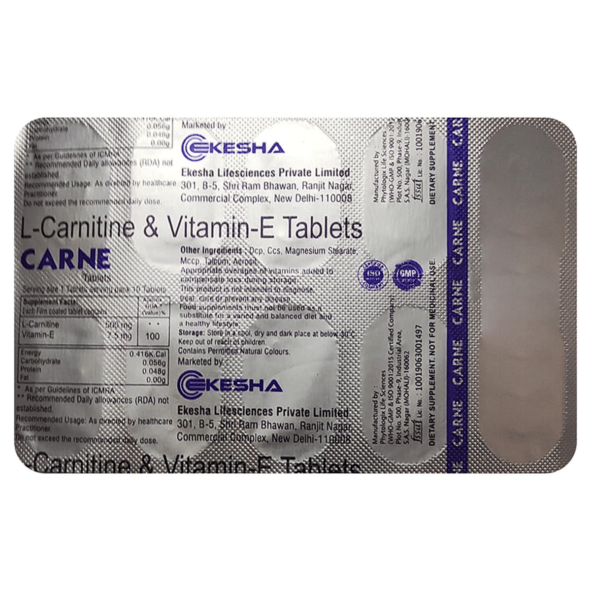 Carne Tablet 10's, Pack of 10 Carne Tablet 10's, Pack of 10