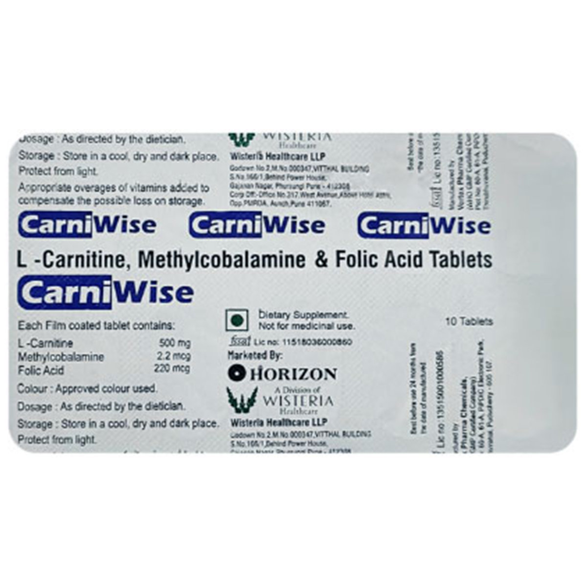 Carniwise Tablet 10's Carniwise Tablet 10's