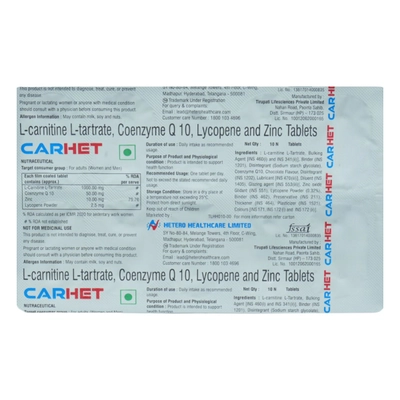 Carhet Tablet 10's, Pack of 10 TabletS