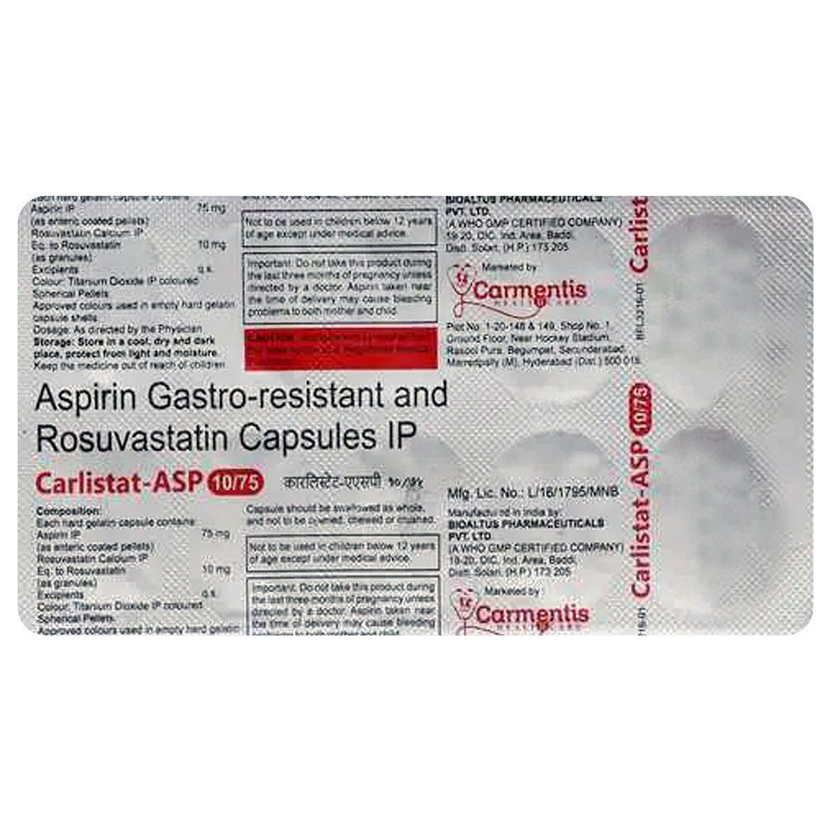 Carlistat-ASP Capsule 10's, Pack of 10 Carlistat-ASP Capsule 10's, Pack of 10