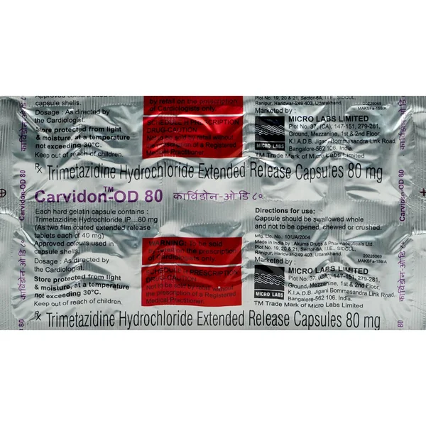 Carvidon-OD 80 Capsule 10's, Pack of 10 CapsuleS