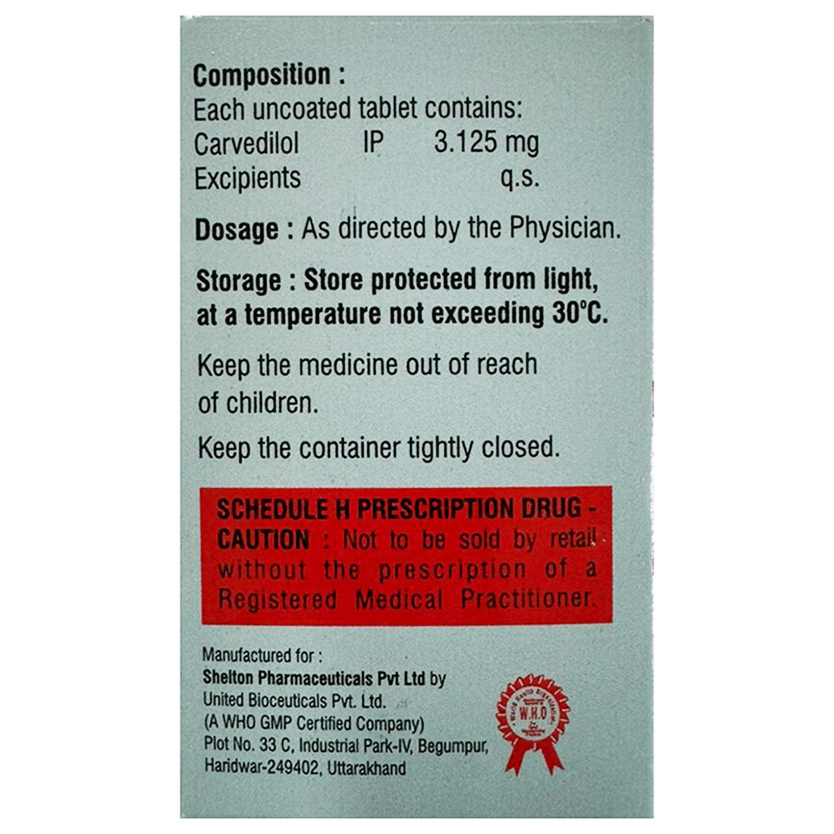Carvihep-3.125 Tablet 60's, Pack of 1 TABLET Carvihep-3.125 Tablet 60's, Pack of 1 TABLET