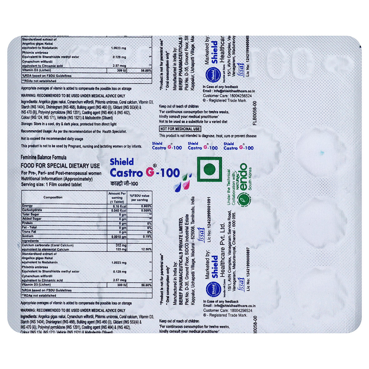 Castro G-100 Tablet 15's, Pack of 15 Castro G-100 Tablet 15's, Pack of 15