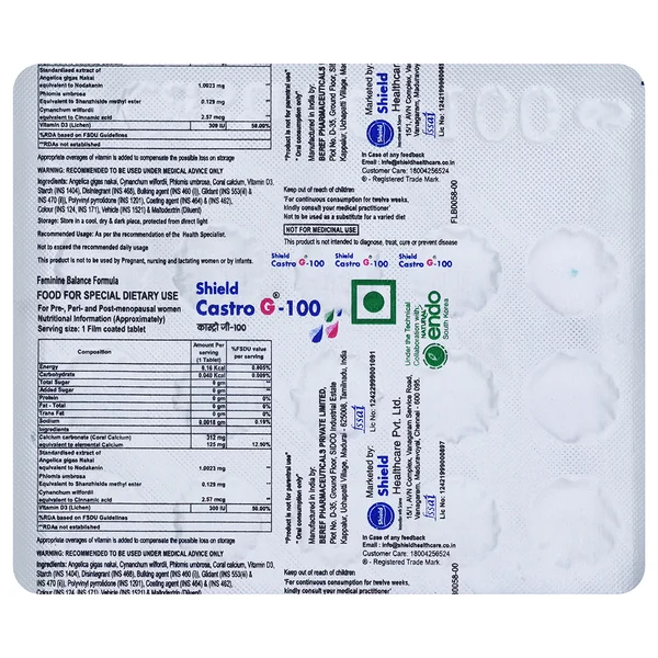 Castro G-100 Tablet 15's, Pack of 15